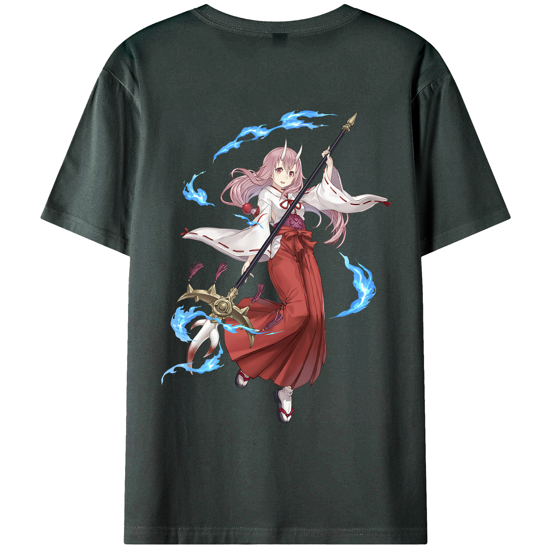 （画像用） 転スラ Regarding Reincarnated to Slime 綿100％ メンズ半袖Tシャツ（バックプリント） 通気性
